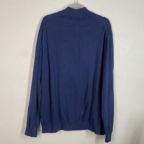 Vineyard Vines Blue 100% Cotton 1/4 Zip MockNeck Sweater Men Size 2XL Pullover - Picture 6 of 9